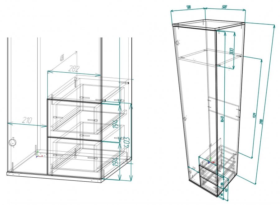 Шкаф Мебелайн-1 колонка правая венге / дуб молочный