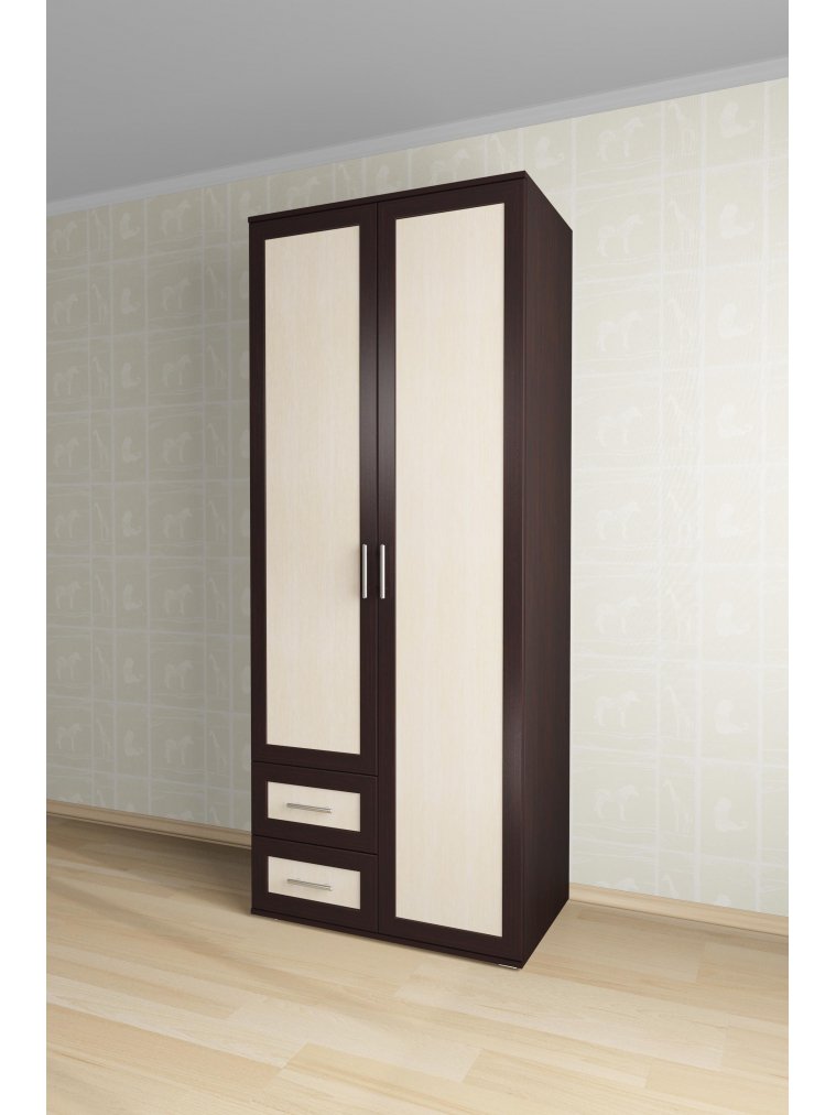 Шкаф Мебелайн-9 левый венге / дуб молочный