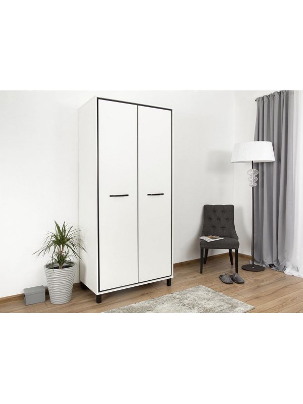 Шкаф Мельбурн 1403.М2 белый / черный