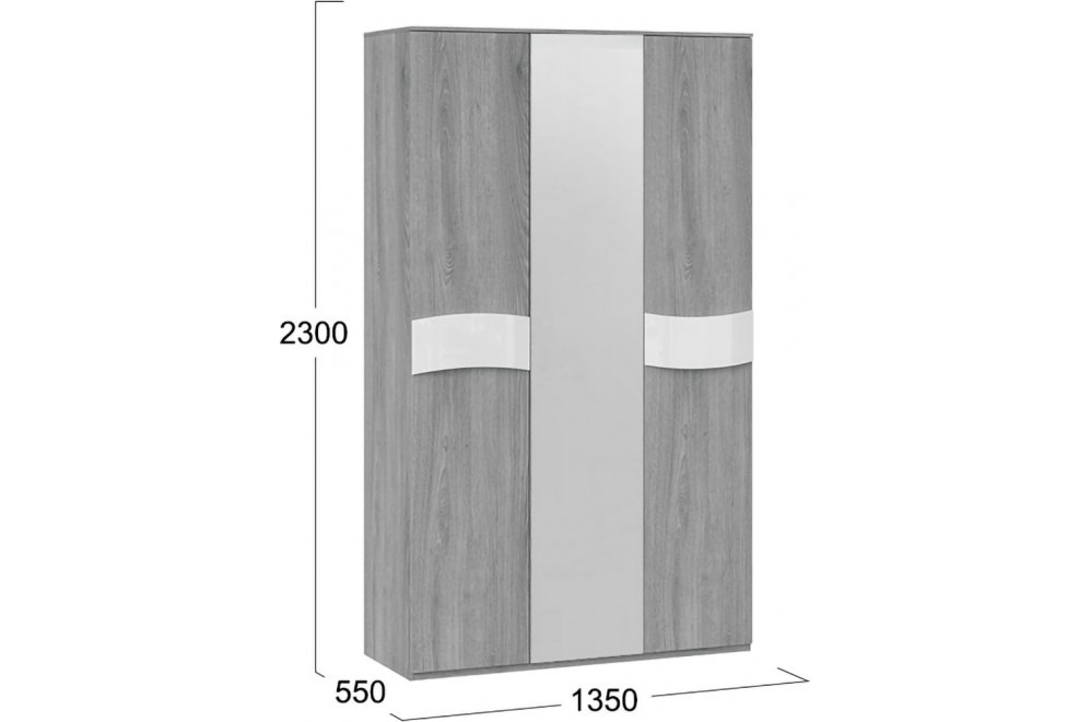 Шкаф Миранда дуб гамильтон / белый глянец