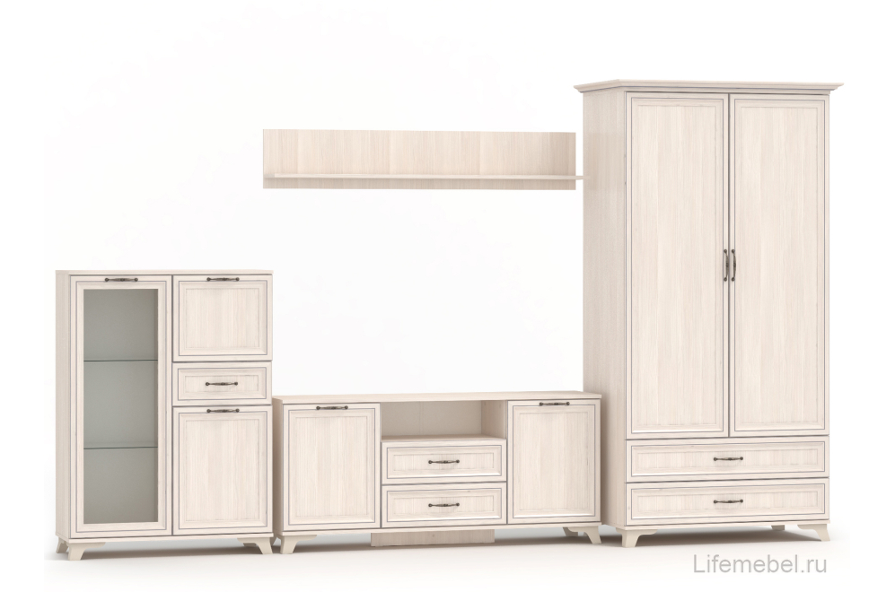 Шкаф Мирелла бодега светлый с полками