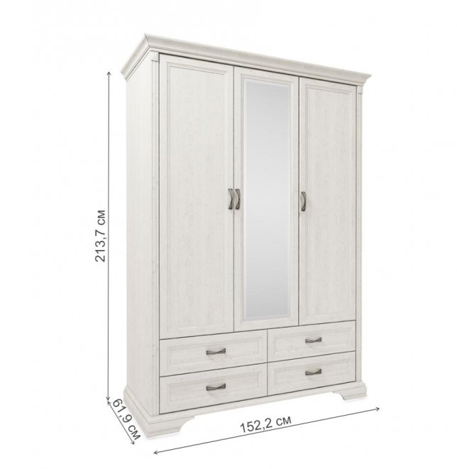 Шкаф Monako 3D4S сосна винтаж / дуб анкона