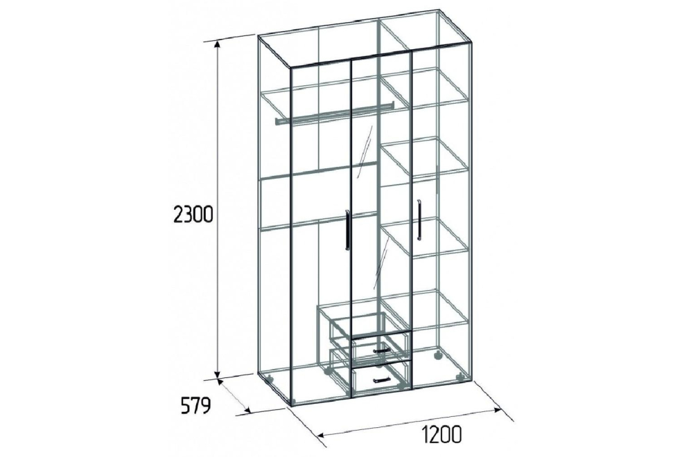 Шкаф Монако 444 Atelier светлый