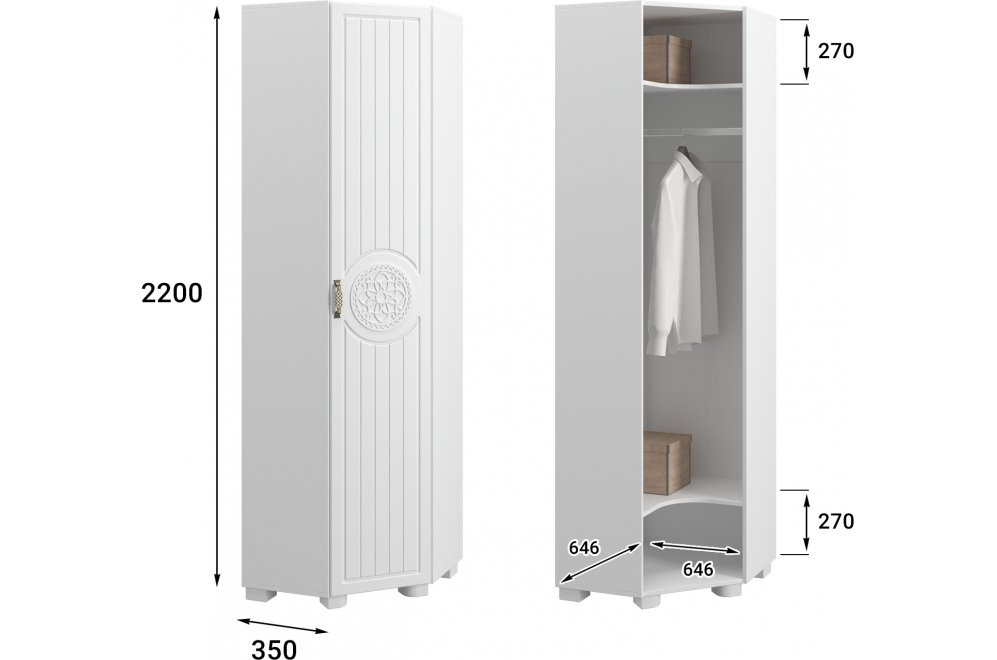 Шкаф Монблан МБ-20К глухой белое дерево