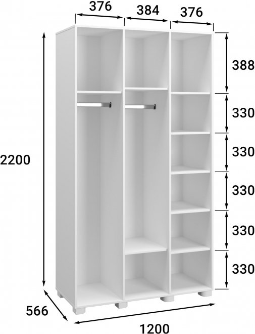 Шкаф Монблан МБ-24К глухой белое дерево