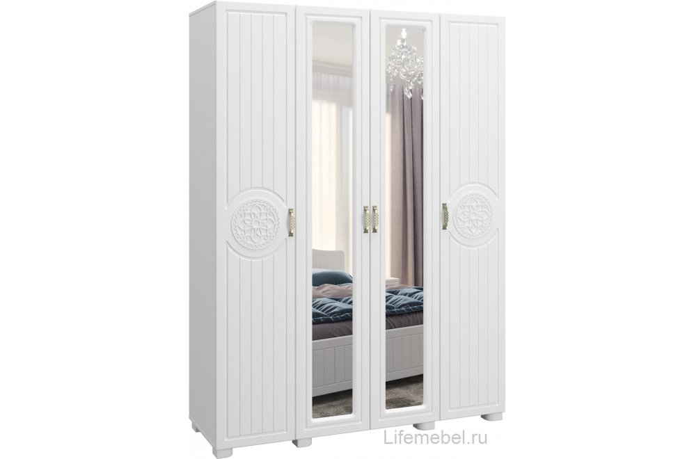 Шкаф Монблан МБ-25К комбинированный белое дерево