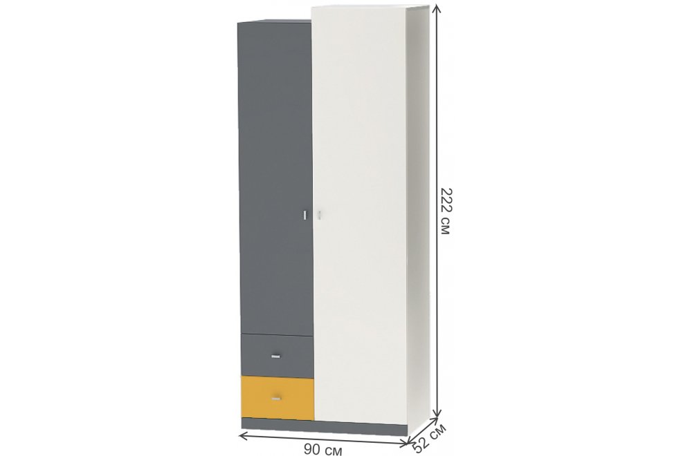 Шкаф МС Клео Шк-1 графит / миндаль / солнечный