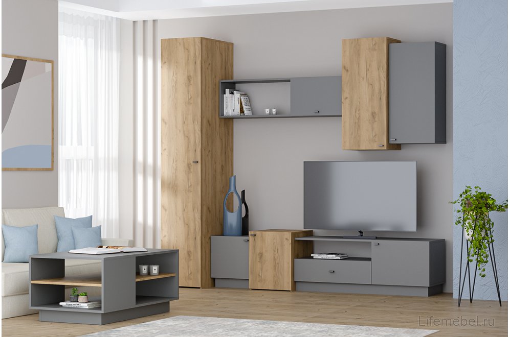 Шкаф МС Квадро П-1 дуб крафт золотой