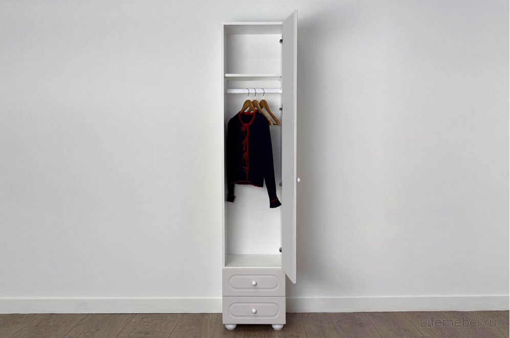 Шкаф однодверный Милана белое дерево / сакура