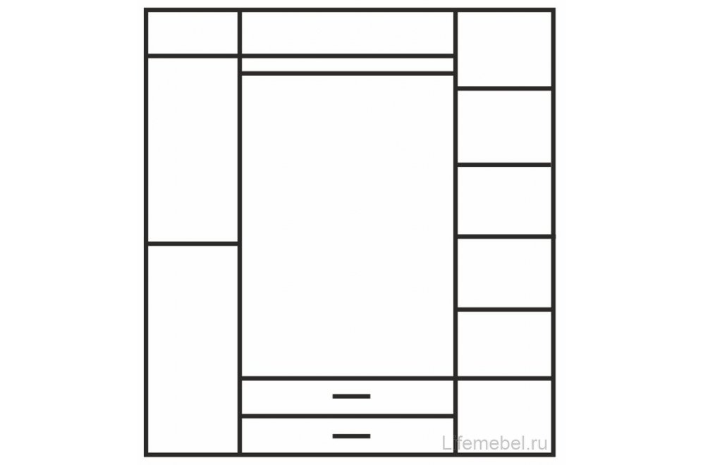 Шкаф Olivia 4D2S с зеркалом дуб анкона