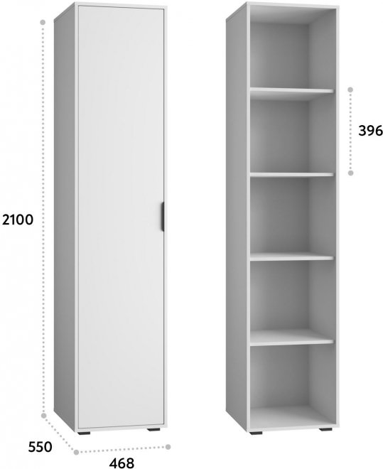Шкаф-пенал Оптима ОП-13 белый структурный / меренга