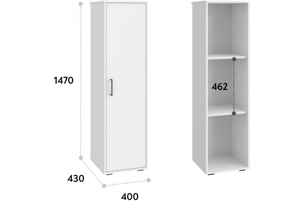 Шкаф-пенал Оскар ОС-01 белый структурный