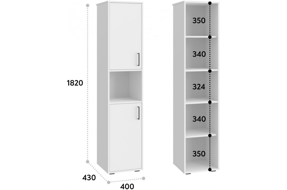 Шкаф-пенал Оскар ОС-02 белый структурный