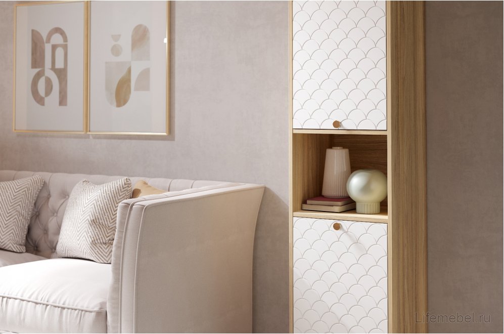 Шкаф-пенал Велламо ВО-03 блэквуд ячменный / бланж