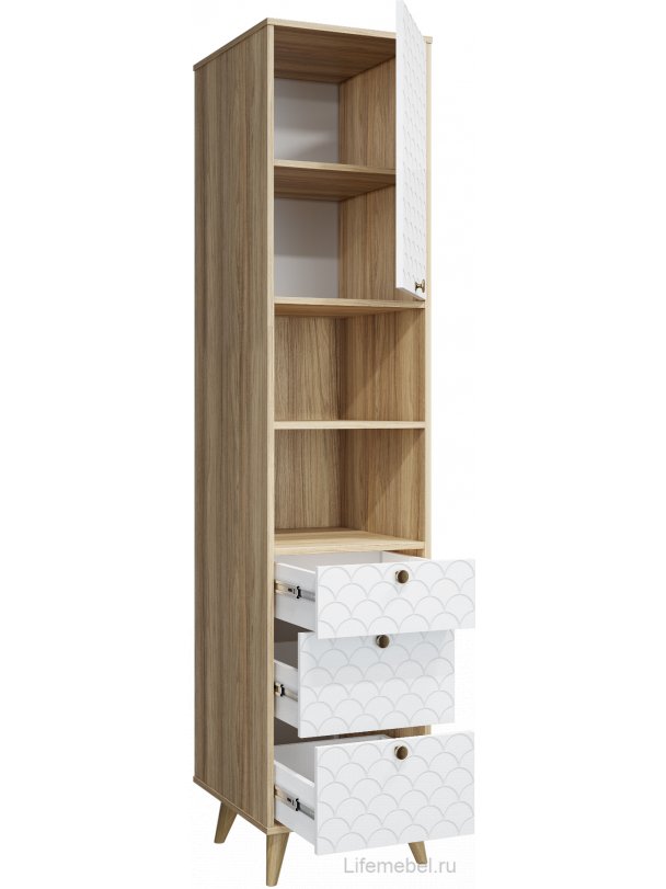 Шкаф-пенал Велламо ВО-14 блэквуд ячменный / бланж