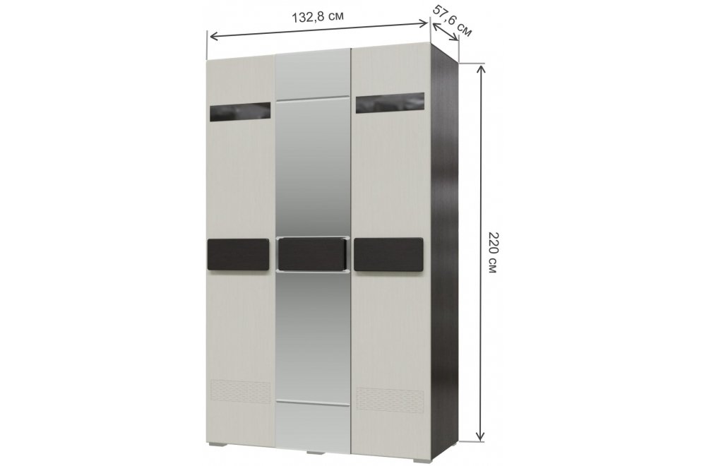 Шкаф Престиж 132 жемчужный лен / венге