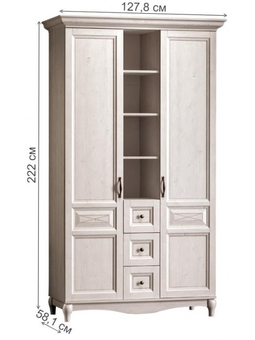 Шкаф Прованс №400 сосна белая