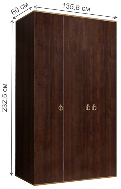 Шкаф Rimini РМШ2/3 орех орегон / золото