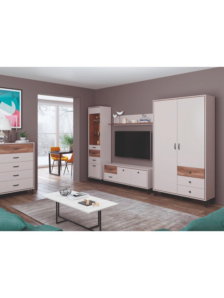 Шкаф Рио 62.02 кашемир / дуб каньон / белый