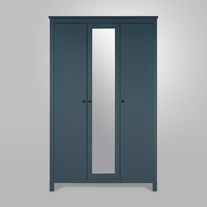 Шкаф Сага 3-х дверный с зеркалом бирюзовый