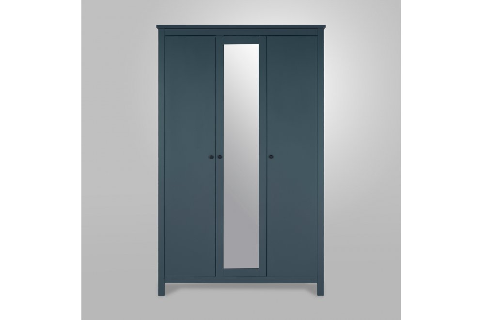 Шкаф Сага 3-х дверный с зеркалом бирюзовый