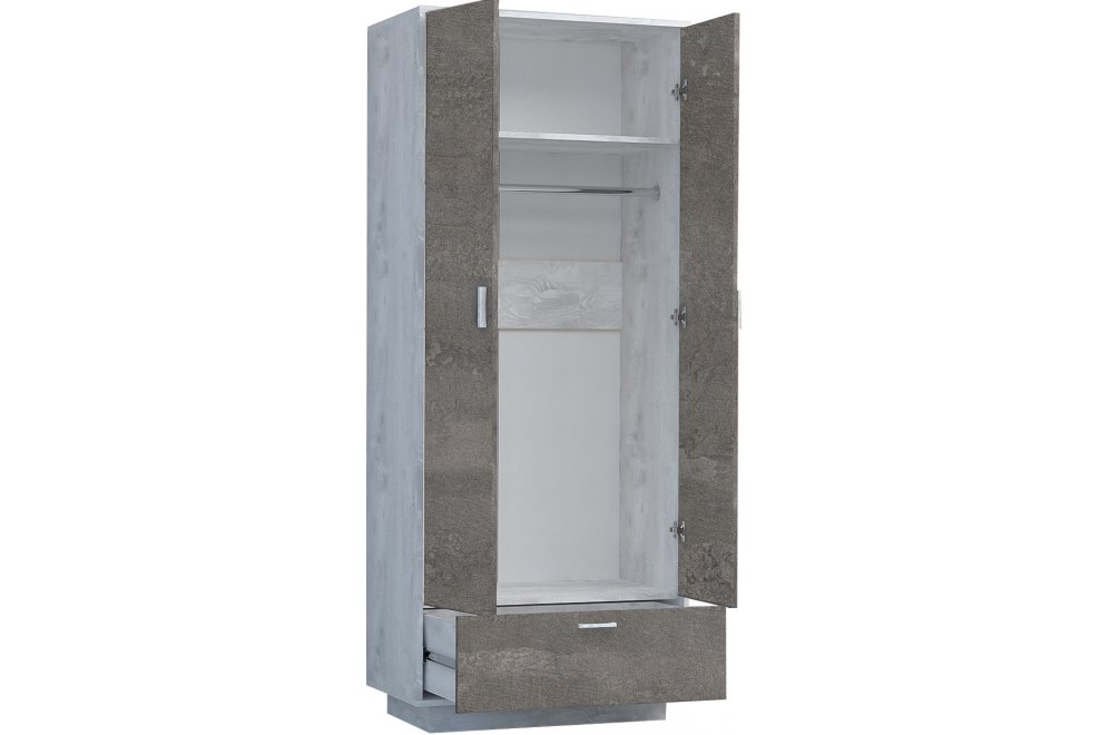 Шкаф Эго Шк-1 на подиуме бетон светлый / камень темный