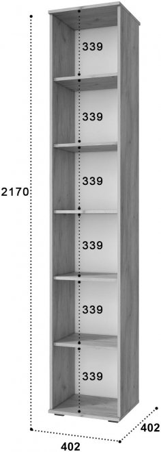 Шкаф Эмилия ЭЛ-12К дуб крафт золотой / графит