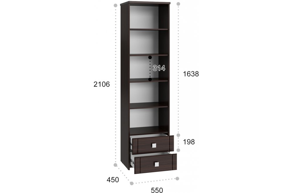 Шкаф Изабель ИЗ-63К орех темный