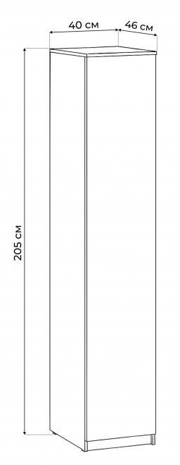 Шкаф Сибити одностворчатый графит серый