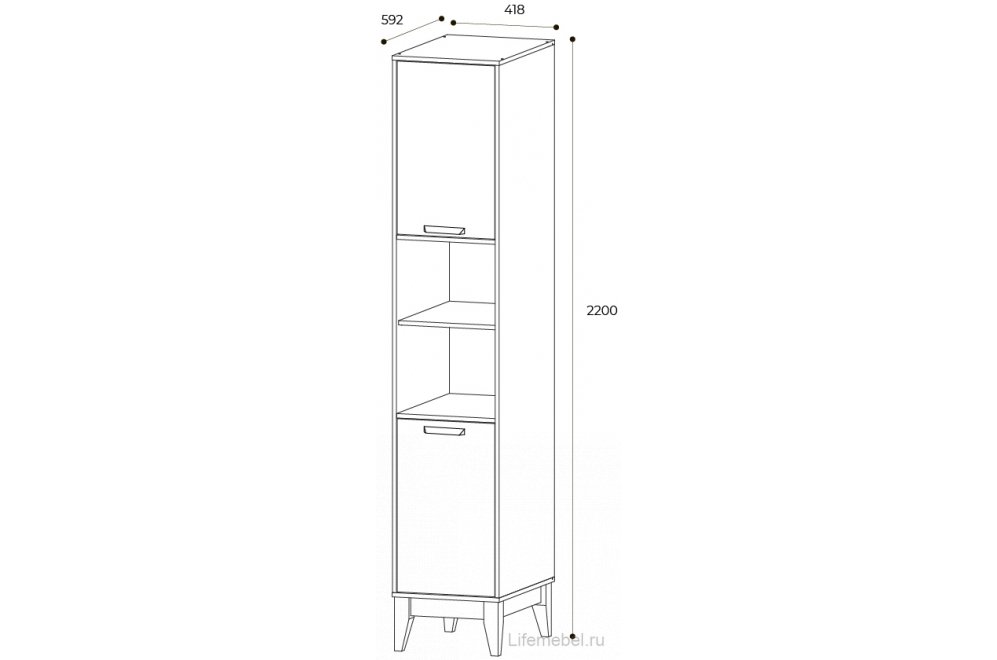 Шкаф Скандика ПН-14 дуб смоки / кашемир