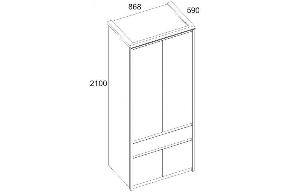 Шкаф Somma 4DG1S дуб сонома / сосна каньон