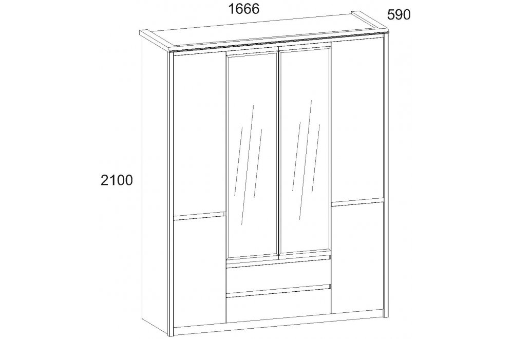 Шкаф Somma 6DG2S Z дуб сонома / сосна каньон
