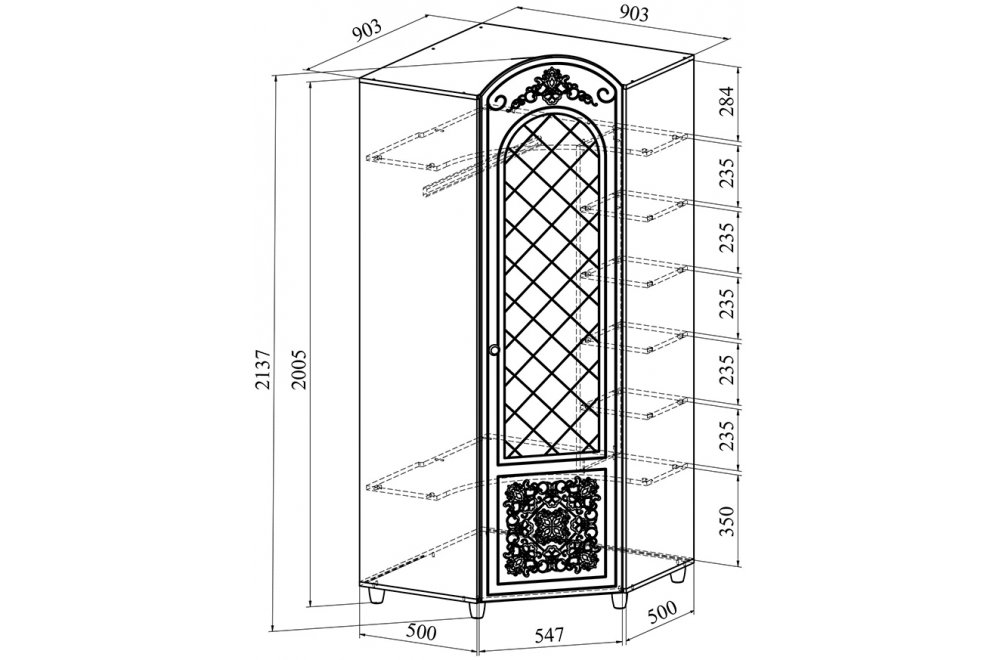 Шкаф Соня Премиум СО-33K ясень патина