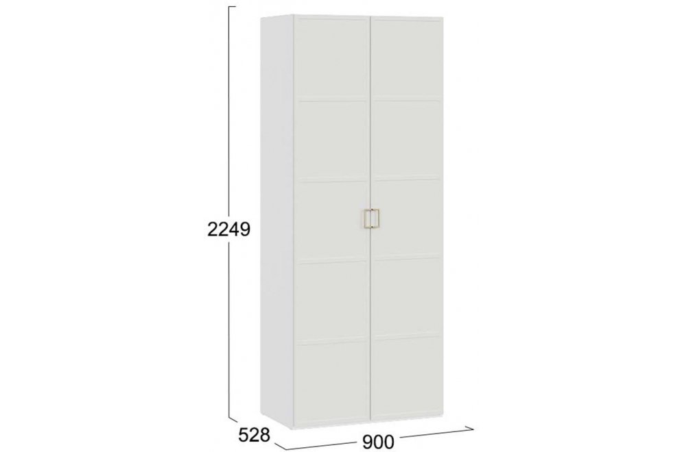 Шкаф Стелла для одежды белый холст / белый жемчуг