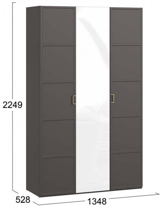 Шкаф Стелла комбинированный серый вулкан / фон серый