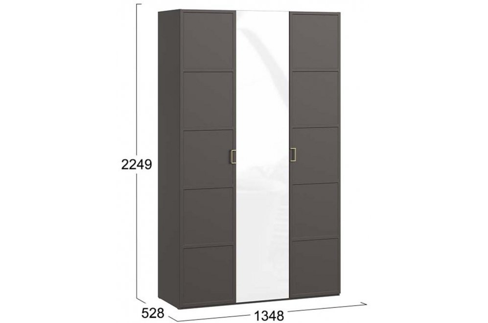 Шкаф Стелла комбинированный серый вулкан / фон серый