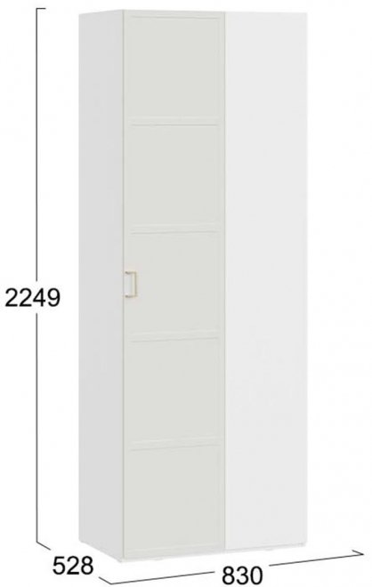 Шкаф Стелла угловой белый холст / белый жемчуг