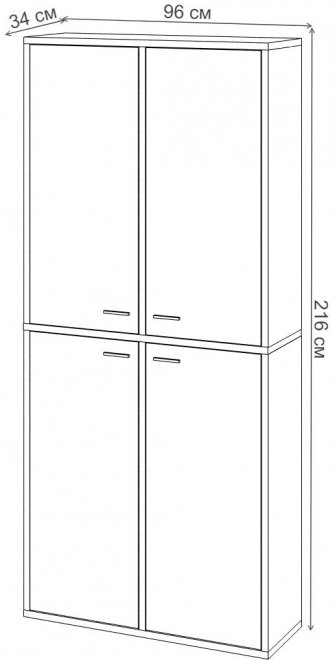 Шкаф СУ ш2в2+4ФГ НБЕ нельсон / белый