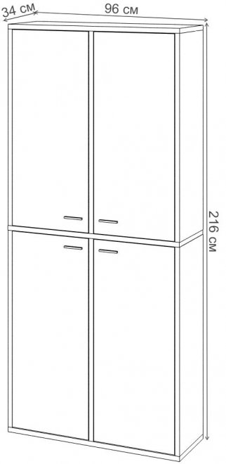 Шкаф СУ ш2в2+4ФГ Ш шамони-ч