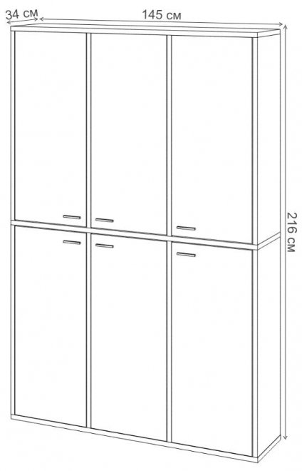Шкаф СУ ш3в2+6ФГ НБЕ нельсон / белый