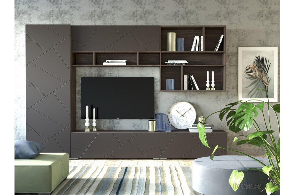 Шкаф Summit 10 26 НМ 011.18 ПВХ софт графит / ясень анкор темный kr