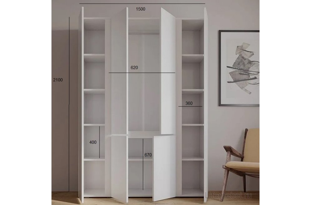 Шкаф Сура 2 150 белый