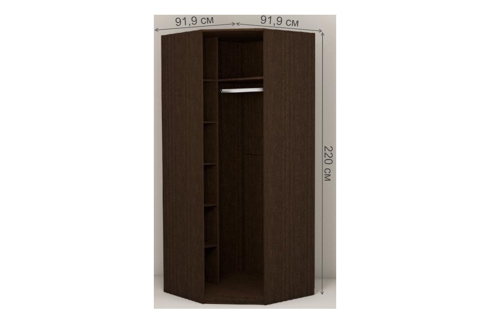 Шкаф угловой Кэт - 4 венге / caiman темный