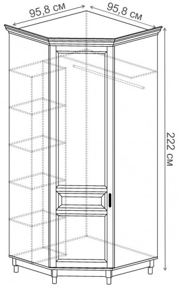 Шкаф угловой Прованс №418 сосна белая