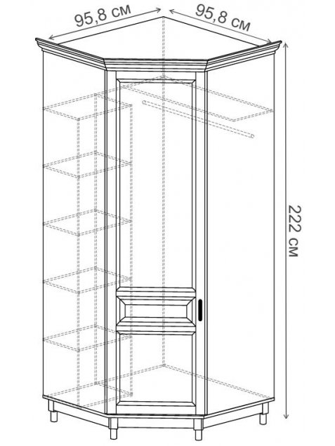 Шкаф угловой Прованс №418 сосна белая
