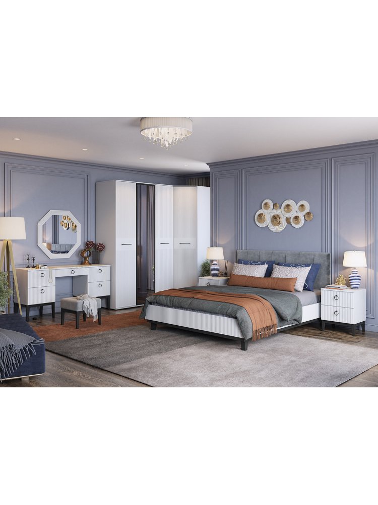 Шкаф угловой Шарлиз белое сияние / белый снег