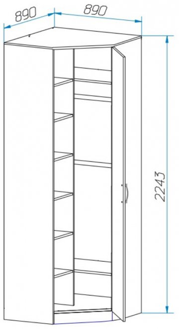 Шкаф угловой Верона дуб атланта