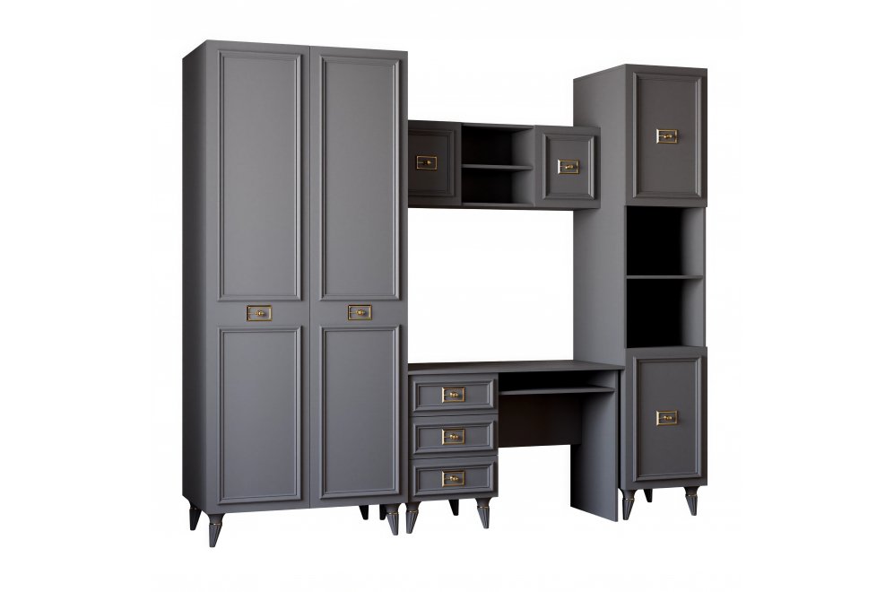 Шкаф Валенсия МВК-01 серый / золото