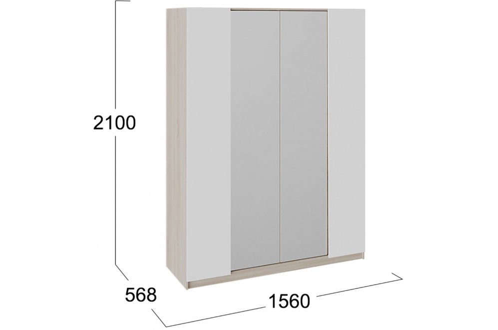 Шкаф Валери дуб сонома / белый ясень