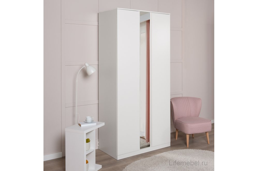 Шкаф Варма Стор 105 с зеркалом белый